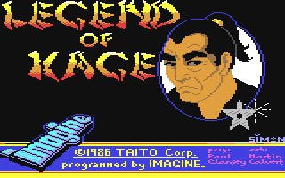 Legend of Kage Title Screen